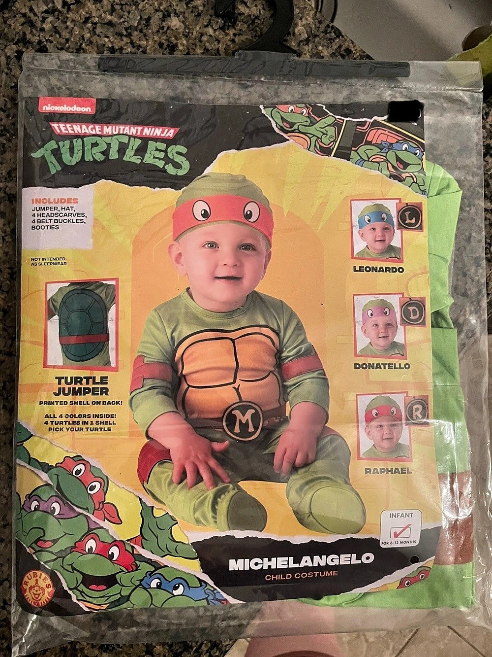 Nickelodeon teenage mutant ninja Turtle Jumper Baby Costume size 6-12M NWT